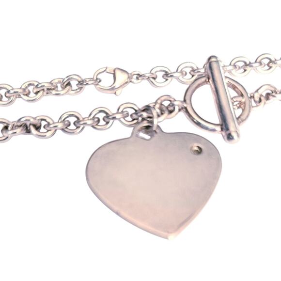 Vintage Lenox Sterling Silver Heart Pendant Necklace - Picture 4 of 5